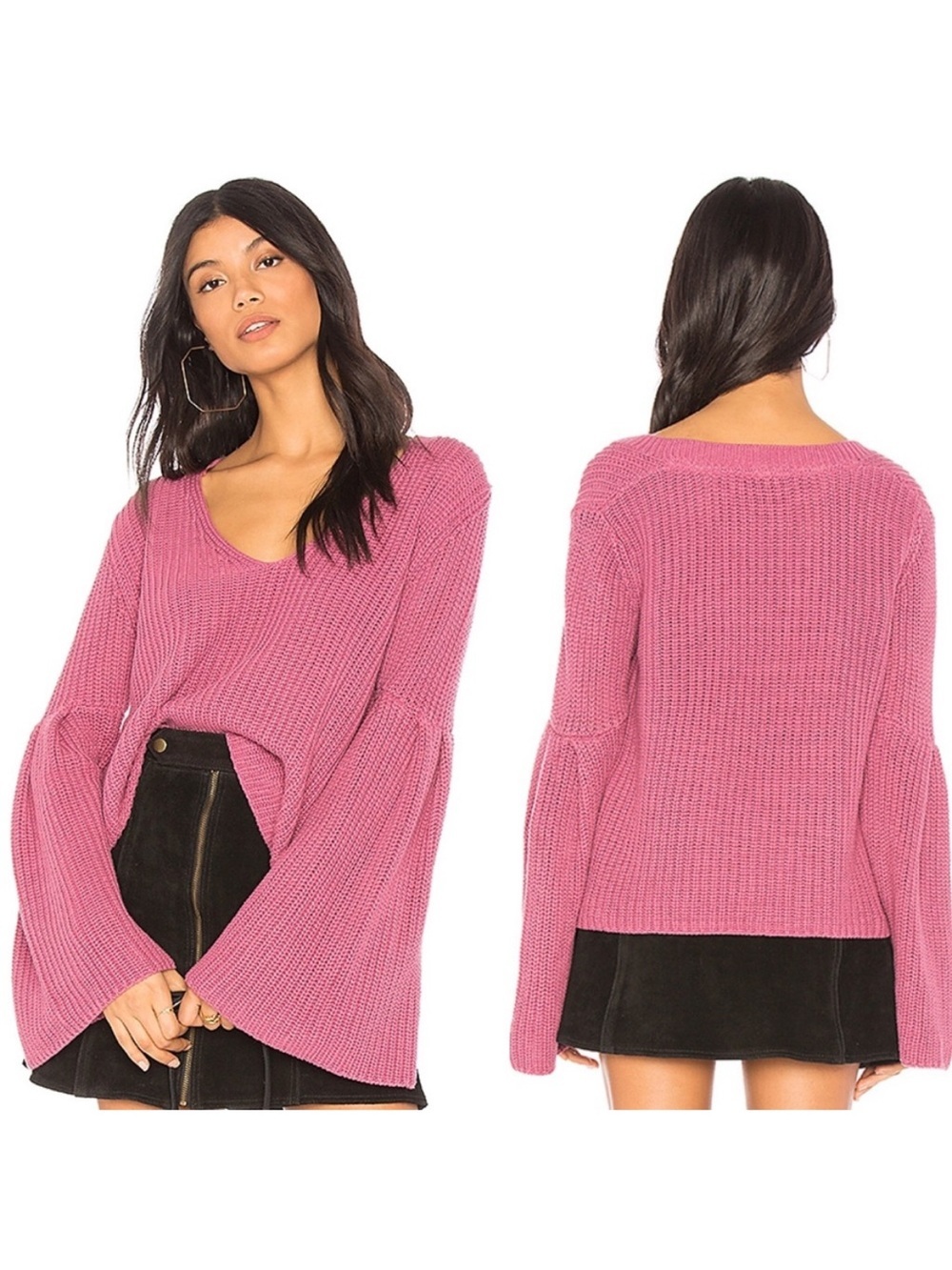 Free People Damsel Pullover Sweater in Rose